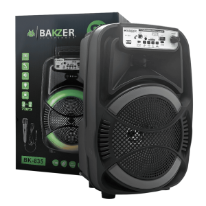 Corneta Inalámbrica Bakzer BK-835 | 8 Pulgadas | Sonido Envolvente | Bluetooth, USB y Luces
