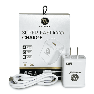 Cargador de Pared Hi-Treek HT-126 (45W Super Fast Charge + Cable Tipo C)