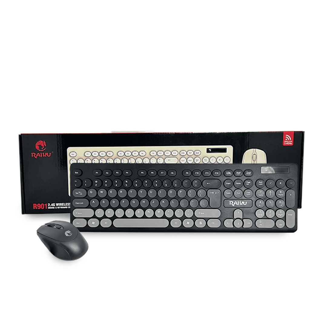 Combo Teclado y Mouse Raiku R901 (2.4G Wireless Retro)