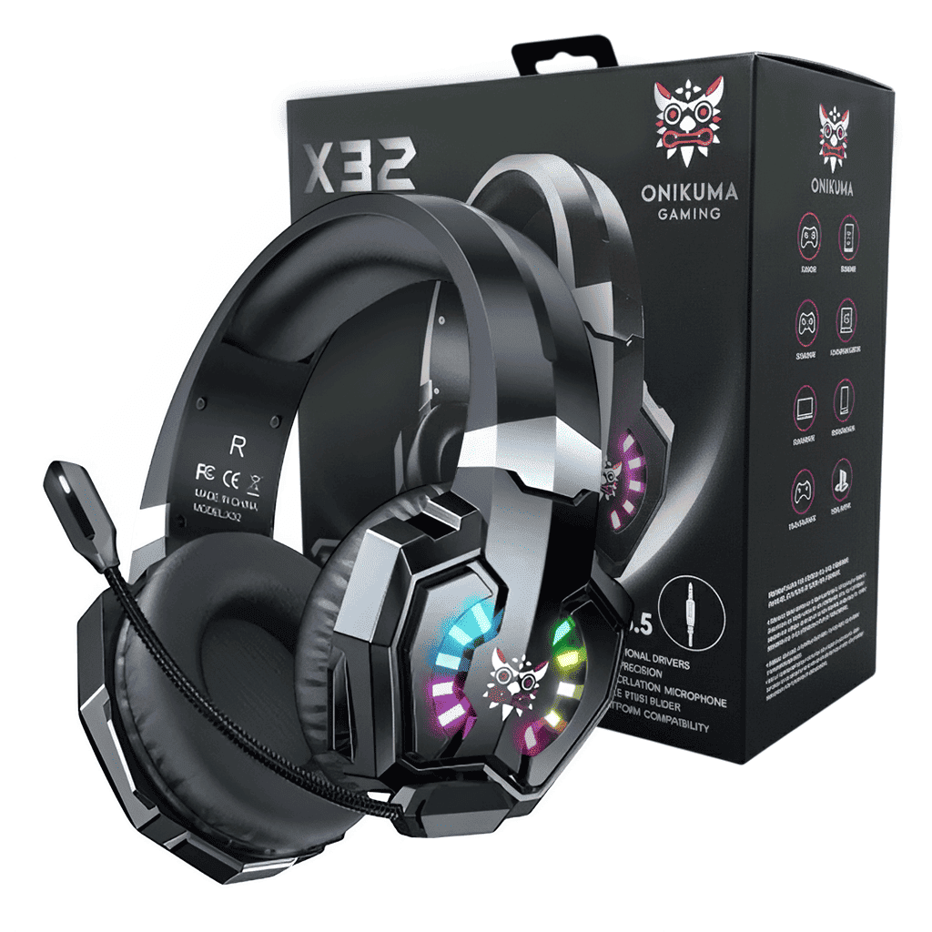 Audífonos Gamer Onikuma X32 | Iluminación RGB Circular | Sonido Surround HD | Micrófono con Cancelación de Ruido