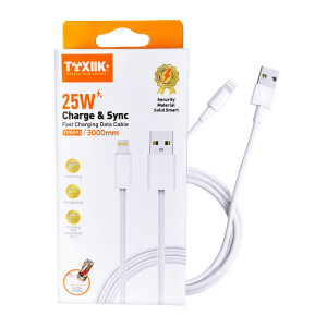 Cable Toxiik Lightning a USB | 25W Fast Charging | Longitud 3 Metros