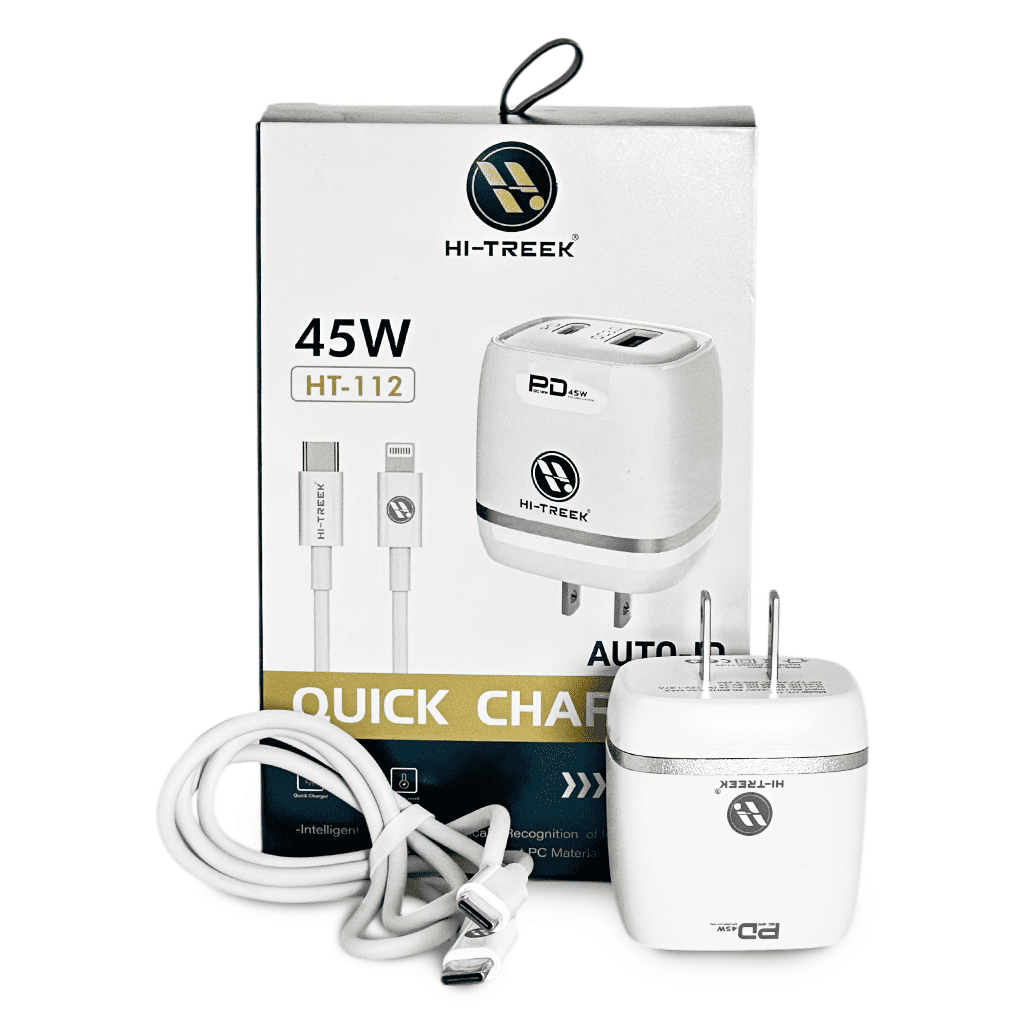 Cargador Rápido Hi-Treek HT-112 45W PD (Dual Port USB-C + USB-A)