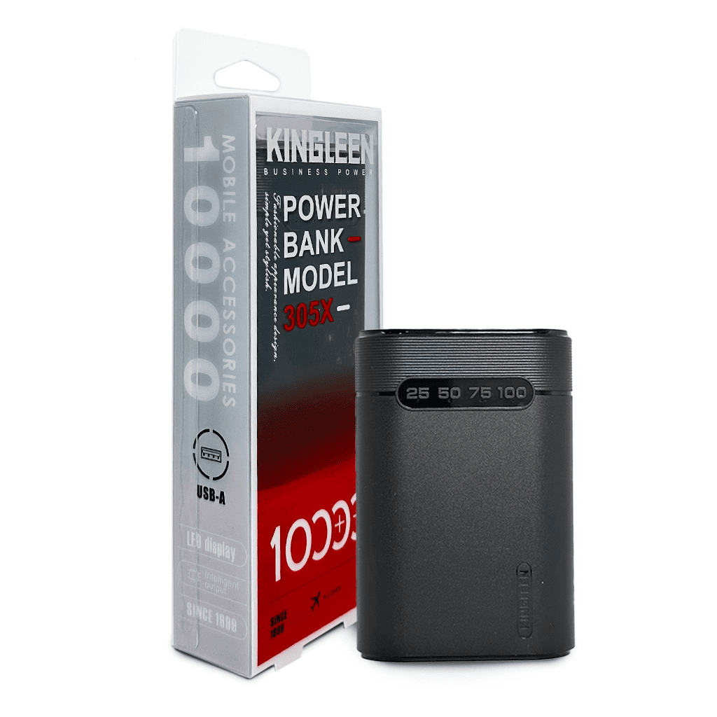 Power Bank Kingleen 305X de 10,000 mAh con Pantalla LED